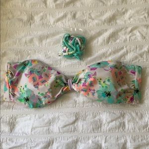 VS Floral Convertible Strapless Bikini Top - L